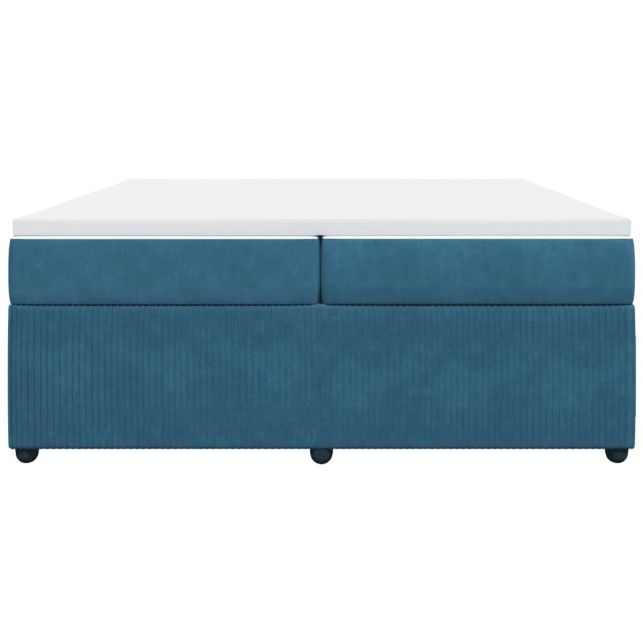 Boxspring met matras fluweel donkerblauw 200x200 cm