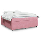 Velvet Pink Box Spring with Mattress 200x200 cm