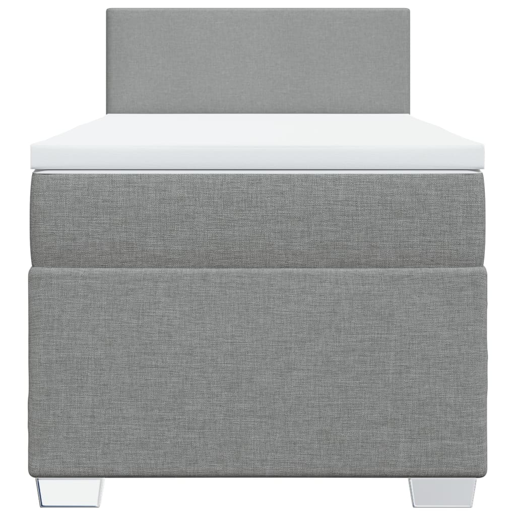 Boxspring met matras stof lichtgrijs 80x200 cm