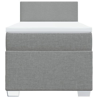 Boxspring met matras stof lichtgrijs 80x200 cm
