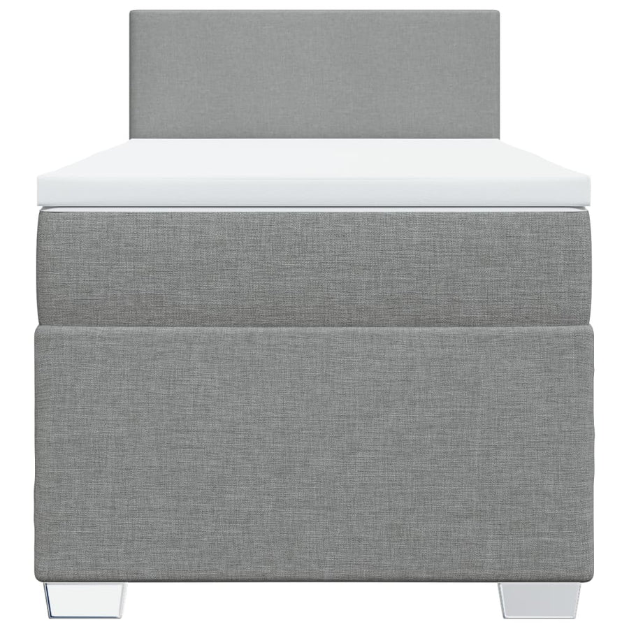 Boxspring met matras stof lichtgrijs 80x200 cm