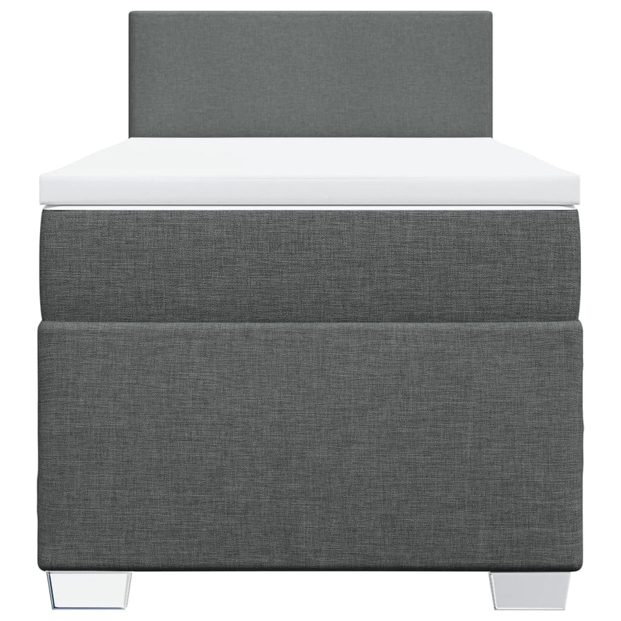 Boxspring met matras stof donkergrijs 80x200 cm