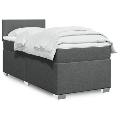Boxspring met matras stof donkergrijs 80x200 cm