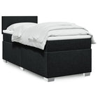 Box spring with mattress fabric black 80x200 cm