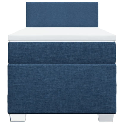 Boxspring met matras stof blauw 80x200 cm