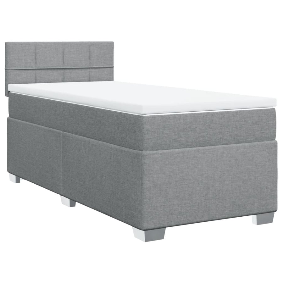 Boxspring met matras stof lichtgrijs 80x200 cm