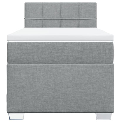 Boxspring met matras stof lichtgrijs 80x200 cm