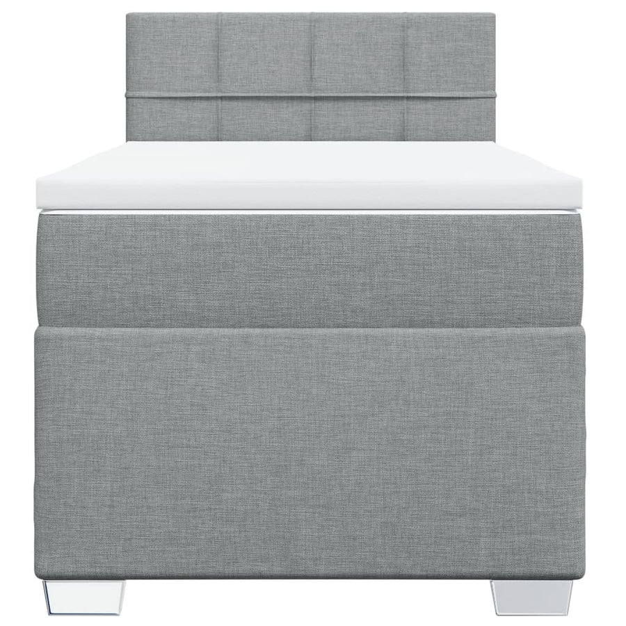 Boxspring met matras stof lichtgrijs 80x200 cm