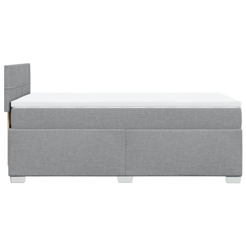Boxspring met matras stof lichtgrijs 80x200 cm
