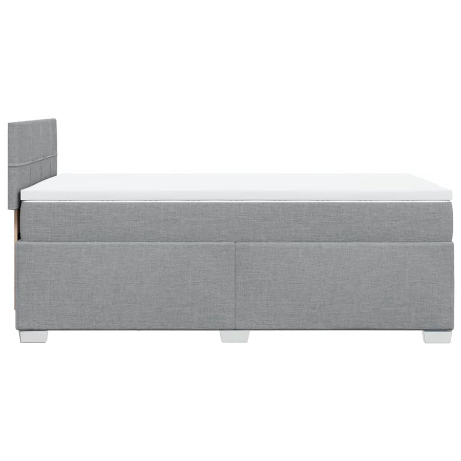 Boxspring met matras stof lichtgrijs 80x200 cm