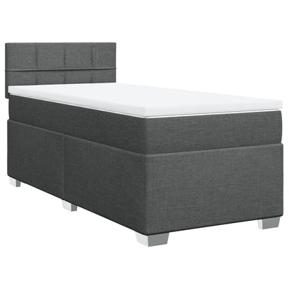 Boxspring met matras stof donkergrijs 80x200 cm