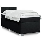 Box spring with mattress fabric black 80x200 cm