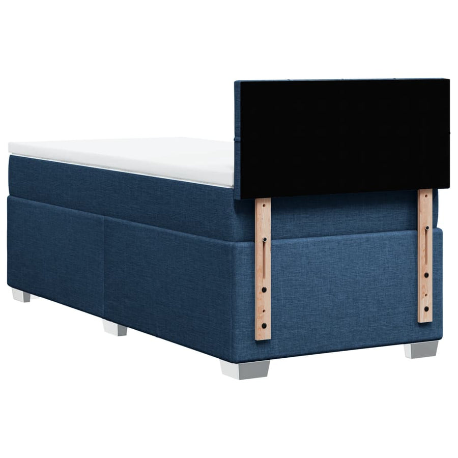 Boxspring met matras stof blauw 80x200 cm