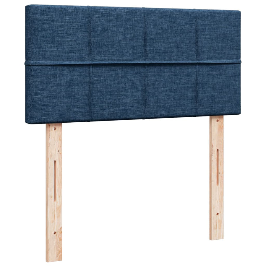 Boxspring met matras stof blauw 80x200 cm