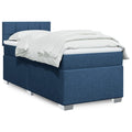 Box spring with fabric mattress blue 80x200 cm