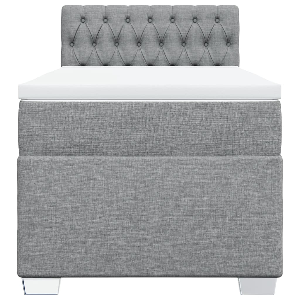Boxspring met matras stof lichtgrijs 80x200 cm