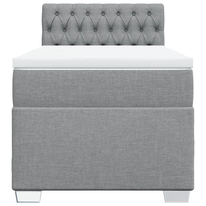 Boxspring met matras stof lichtgrijs 80x200 cm