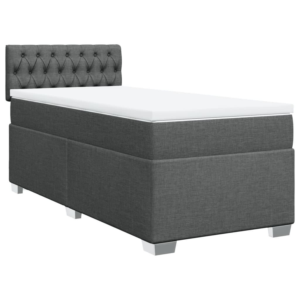 Boxspring met matras stof donkergrijs 80x200 cm