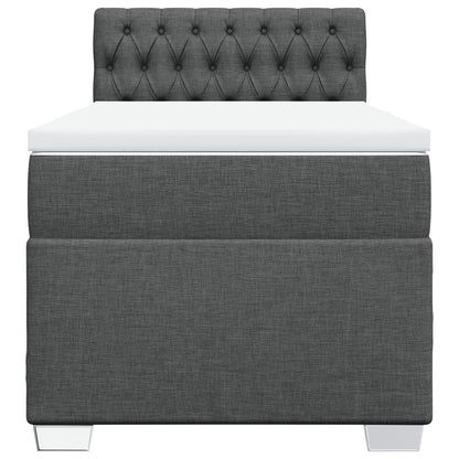Boxspring met matras stof donkergrijs 80x200 cm