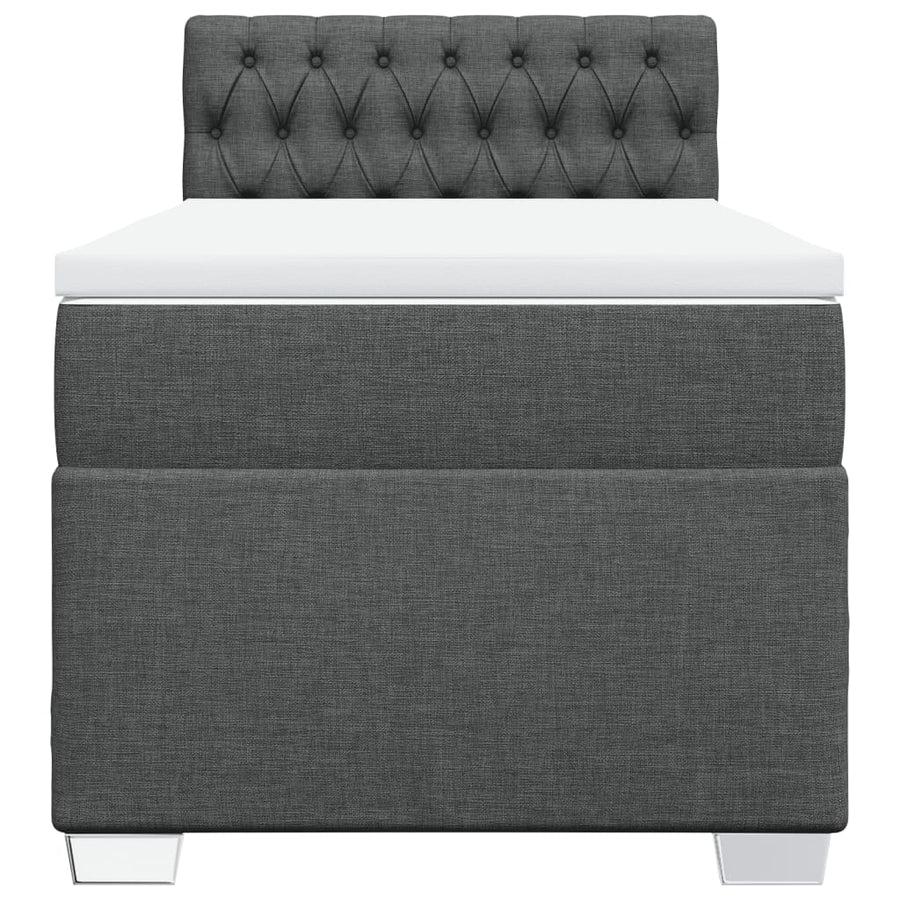 Boxspring met matras stof donkergrijs 80x200 cm