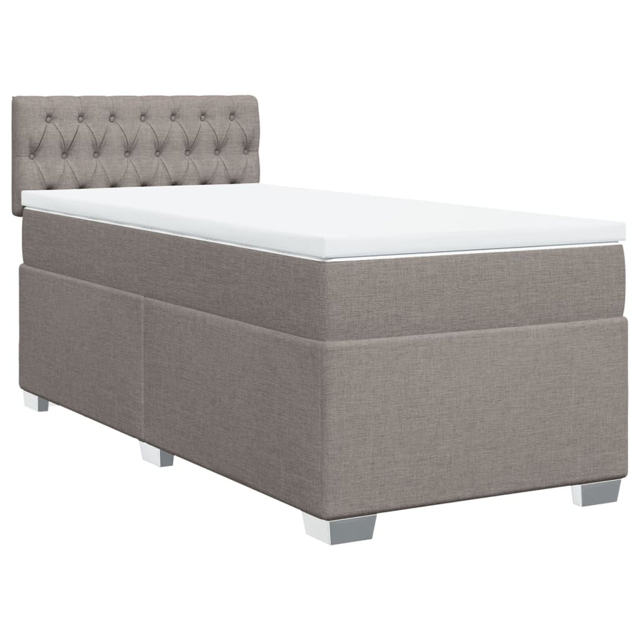 Boxspring met matras stof taupe 80x200 cm