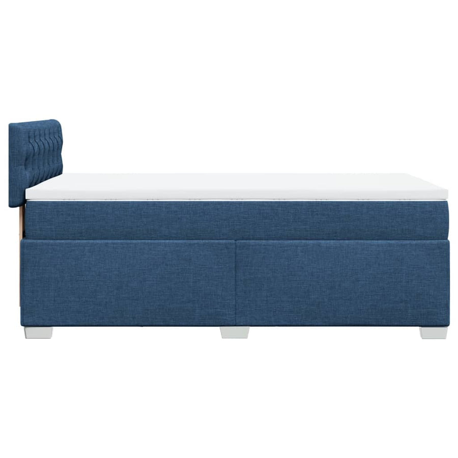Boxspring met matras stof blauw 80x200 cm