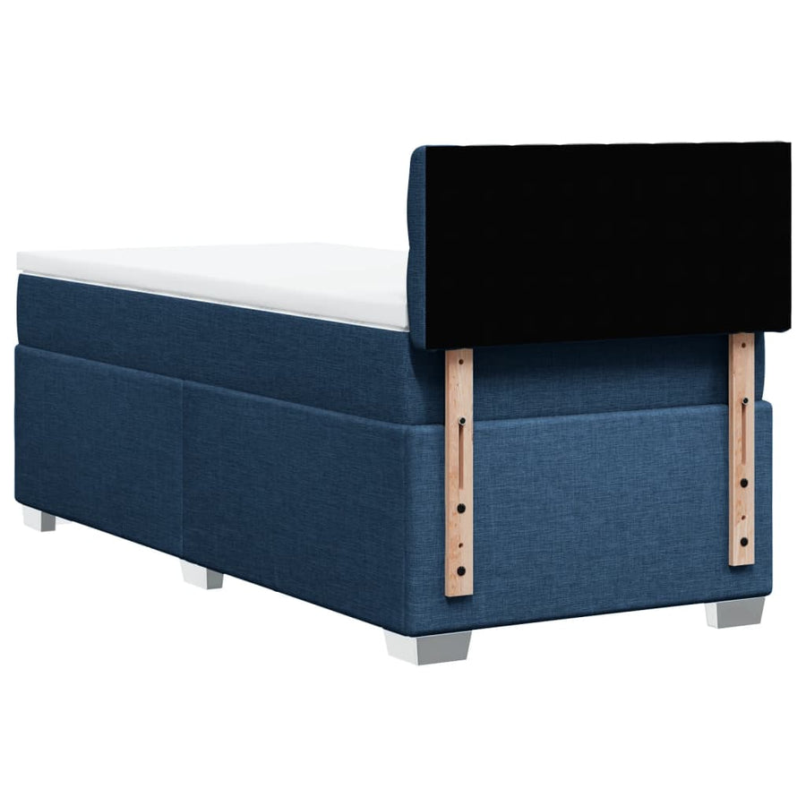 Boxspring met matras stof blauw 80x200 cm