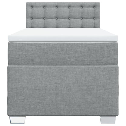 Boxspring met matras stof lichtgrijs 80x200 cm