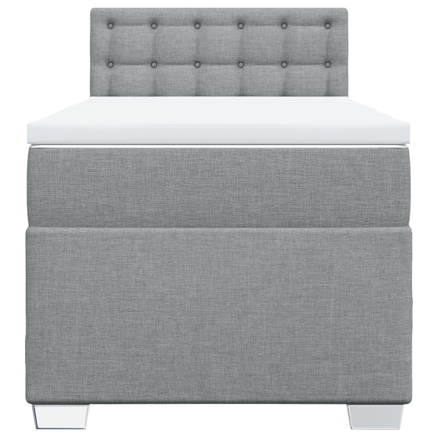 Boxspring met matras stof lichtgrijs 80x200 cm