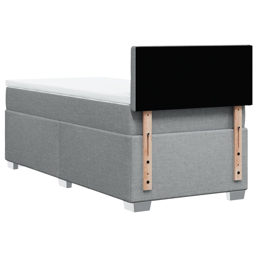 Boxspring met matras stof lichtgrijs 80x200 cm