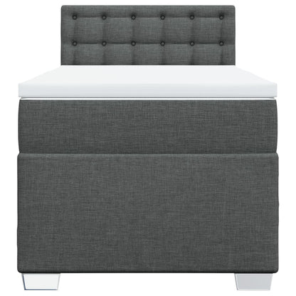 Boxspring met matras stof donkergrijs 80x200 cm