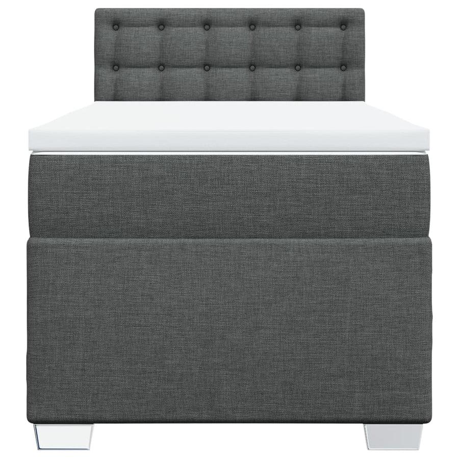 Boxspring met matras stof donkergrijs 80x200 cm
