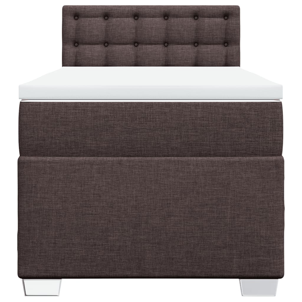 Boxspring met matras stof donkerbruin 80x200 cm