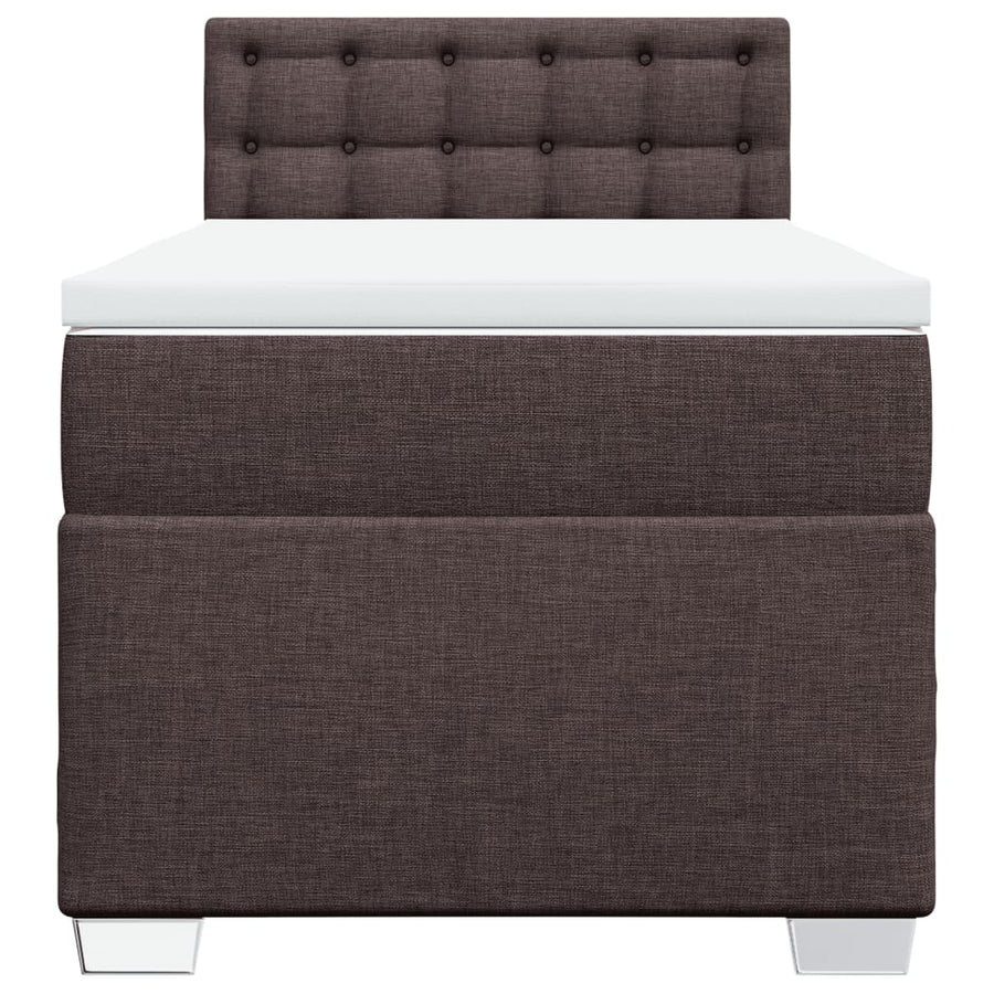 Boxspring met matras stof donkerbruin 80x200 cm