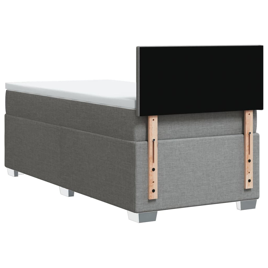 Boxspring met matras stof lichtgrijs 90x190 cm