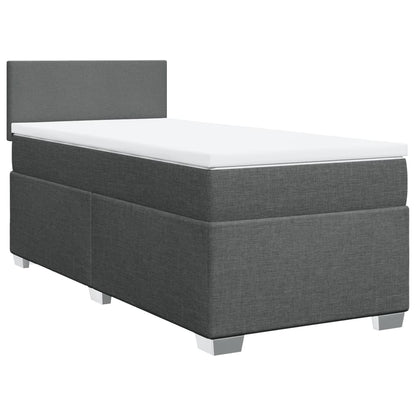 Boxspring met matras stof donkergrijs 90x190 cm