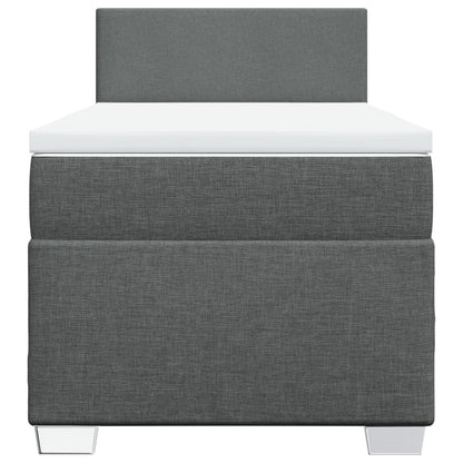 Boxspring met matras stof donkergrijs 90x190 cm