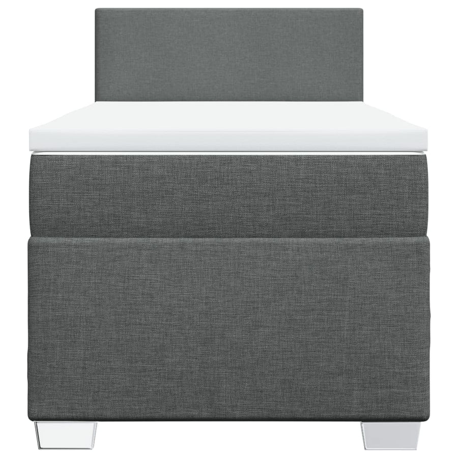 Boxspring met matras stof donkergrijs 90x190 cm