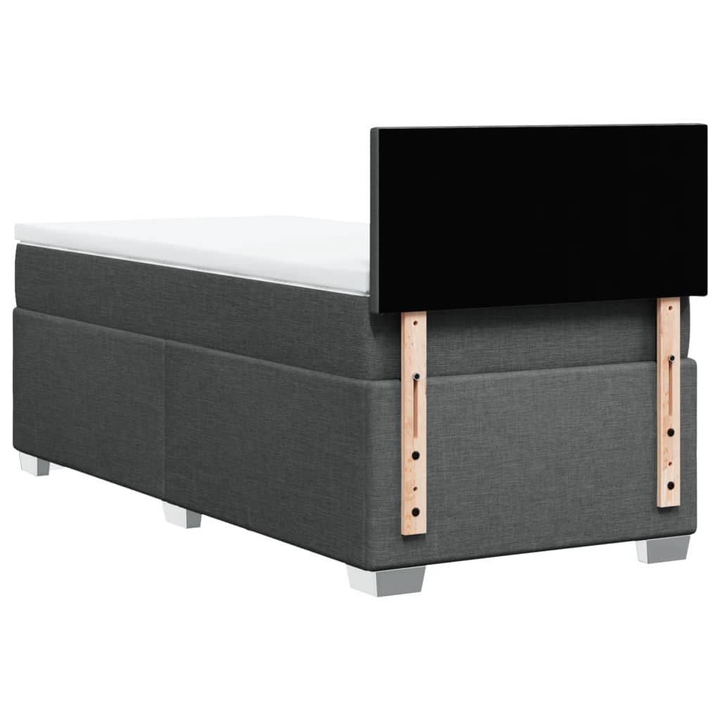 Boxspring met matras stof donkergrijs 90x190 cm