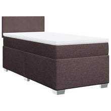 Boxspring met matras stof donkerbruin 90x190 cm