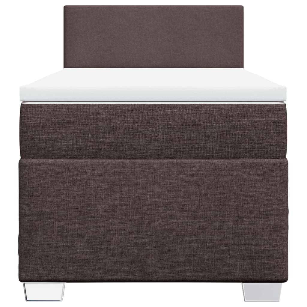 Boxspring met matras stof donkerbruin 90x190 cm