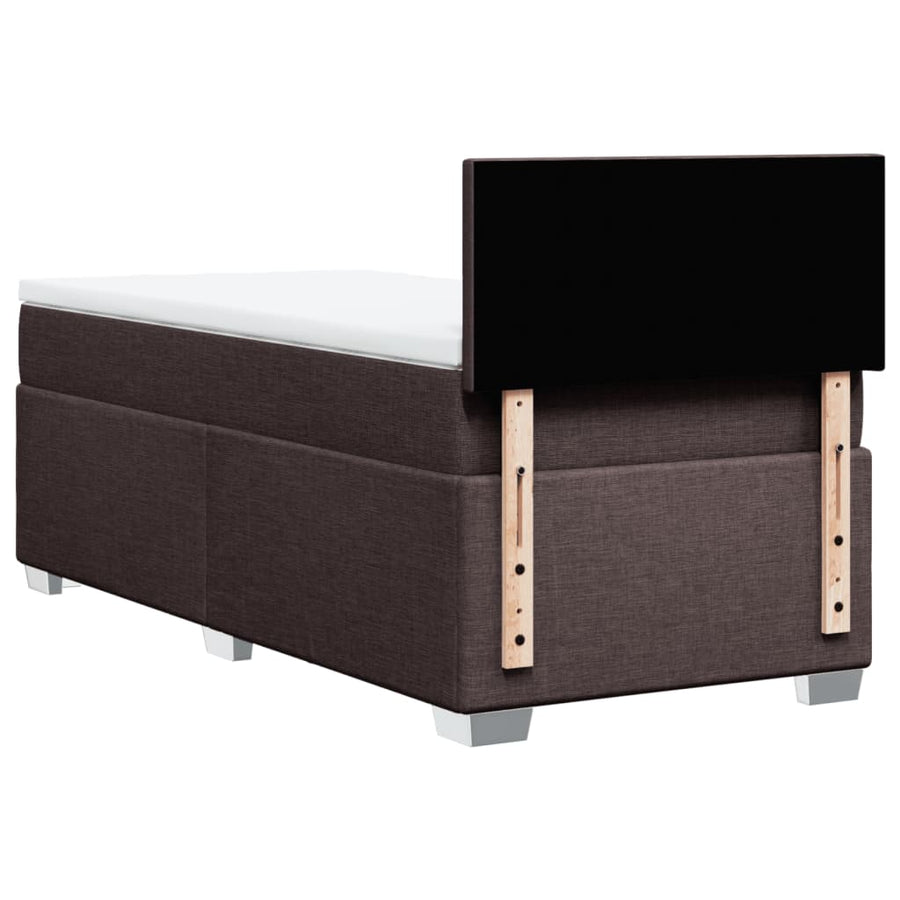 Boxspring met matras stof donkerbruin 90x190 cm