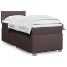 Boxspring met matras stof donkerbruin 90x190 cm