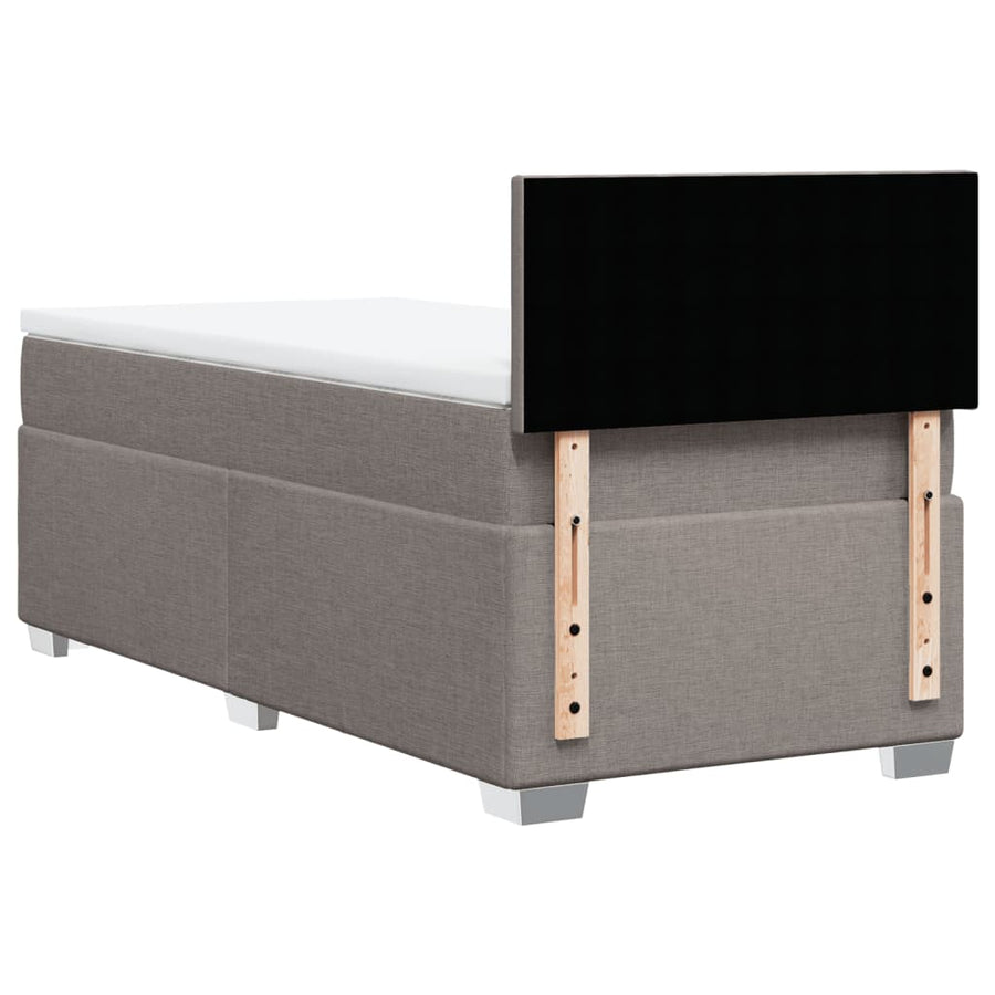 Boxspring met matras stof taupe 90x190 cm