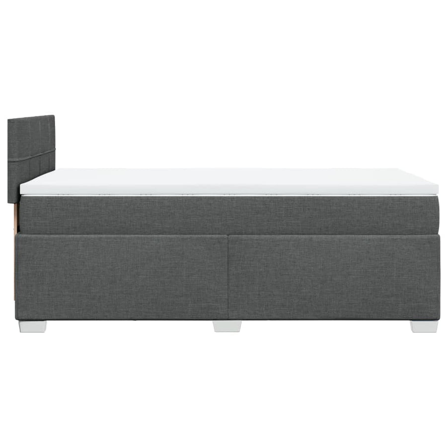 Boxspring met matras stof donkergrijs 90x190 cm