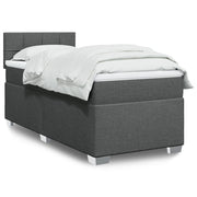 Boxspring met matras 90x190 cm donkergrijs