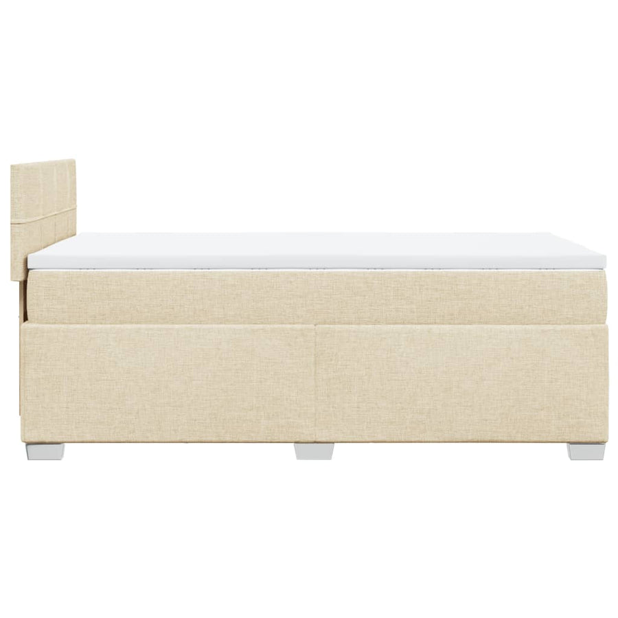 Boxspring met matras stof crèmekleurig 90x190 cm