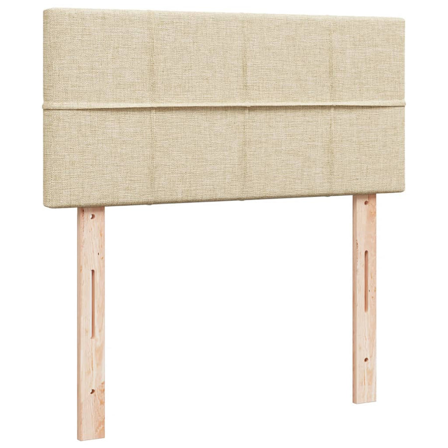 Boxspring met matras stof crèmekleurig 90x190 cm