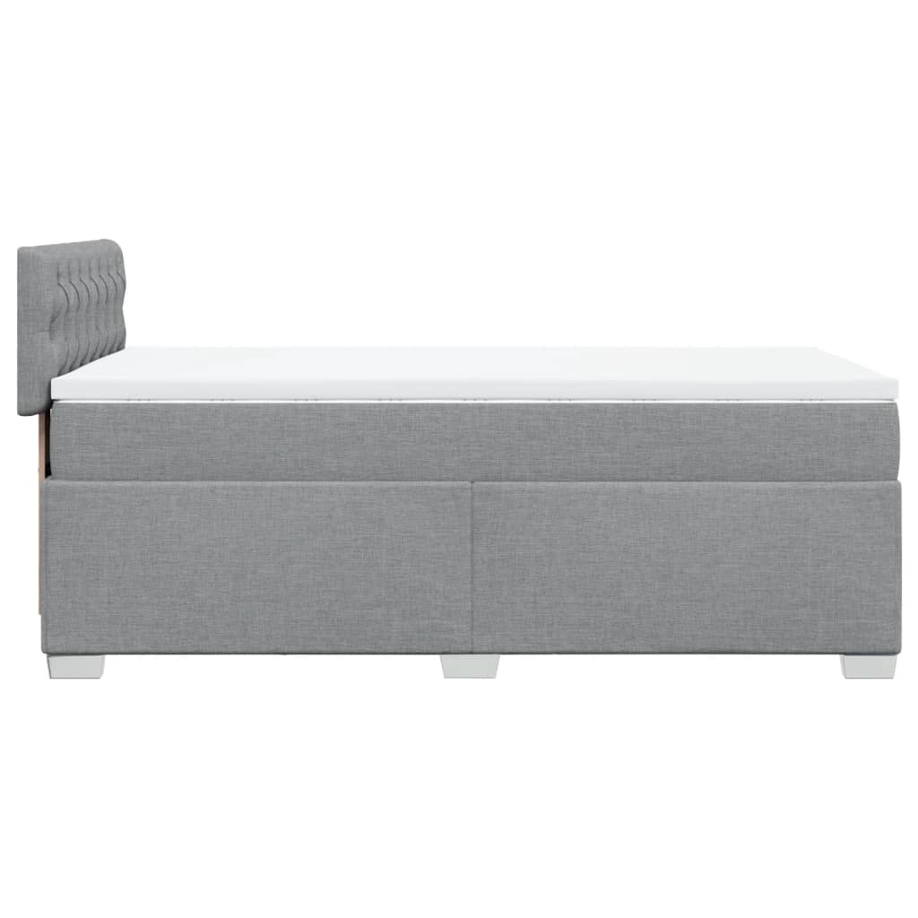 Boxspring met matras stof lichtgrijs 90x190 cm