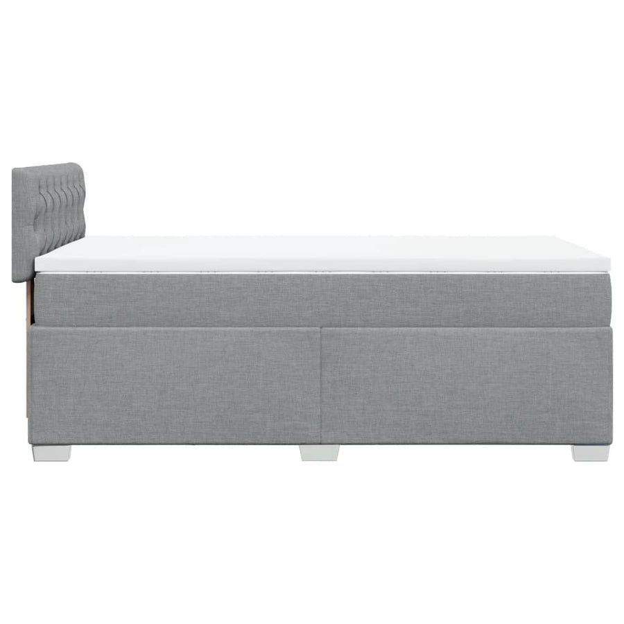 Boxspring met matras stof lichtgrijs 90x190 cm